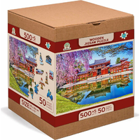 WOODEN CITY Drevené puzzle Chrám Byodo-in, Kjóto, Japonsko 2v1, 505 dielikov EKO