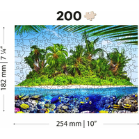 WOODEN CITY Drevené puzzle Exotický ostrov pokladov 2v1, 200 dielikov EKO