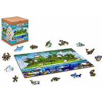 WOODEN CITY Drevené puzzle Exotický ostrov pokladov 2v1, 200 dielikov EKO