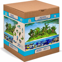 WOODEN CITY Drevené puzzle Exotický ostrov pokladov 2v1, 200 dielikov EKO