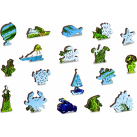 WOODEN CITY Drevené puzzle Exotický ostrov pokladov 2v1, 200 dielikov EKO
