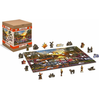 WOODEN CITY Drevené puzzle Kolesá v Amsterdame 2v1, 75 dielikov EKO