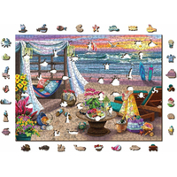 WOODEN CITY Drevené puzzle Letný čas 2v1, 505 dielikov EKO