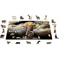 WOODEN CITY Drevené puzzle Slonie sny 2v1, 75 dielikov EKO