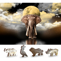 WOODEN CITY Drevené puzzle Slonie sny 2v1, 75 dielikov EKO