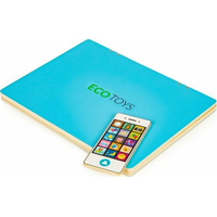 ECOTOYS Drevený notebook s magnetickým monitorom - modrý
