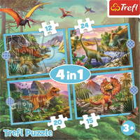 TREFL Puzzle Jedineční dinosaury 4v1 (12,15,20,24 dielikov)