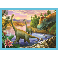 TREFL Puzzle Jedineční dinosaury 4v1 (12,15,20,24 dielikov)