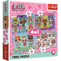 TREFL Puzzle LOL Surprise: Zoznámte sa s bábikami 4v1 (35,48,54,70 dielikov)