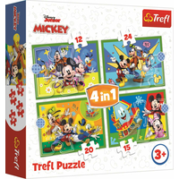 TREFL Puzzle Mickeyho klbko: S priateľmi 4v1 (12,15,20,24 dielikov)