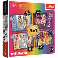 TREFL Puzzle Rainbow High: Módne bábiky 4v1 (35,48,54,70 dielikov)