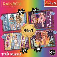 TREFL Puzzle Rainbow High: Módne bábiky 4v1 (35,48,54,70 dielikov)