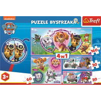 TREFL Puzzle s hľadaním rozdielov Tlapková patrola 4v1 (30,30,60,160 dielikov)