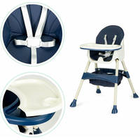 ECOTOYS Jedálenská stolička 2v1 modrá