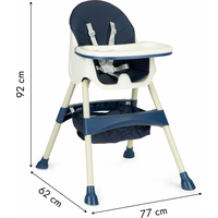 ECOTOYS Jedálenská stolička 2v1 modrá
