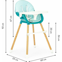 ECOTOYS Jedálenská stolička 2v1 Modrá