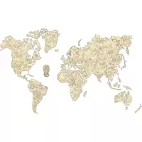 WOODEN CITY Drevená mapa so zvieratkami veľkosť L (83x55cm)
