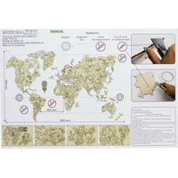 WOODEN CITY Drevená mapa so zvieratkami veľkosť L (83x55cm)