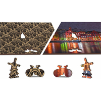 WOODEN CITY Drevené puzzle Nočný Amsterdam 2v1, 150 dielikov EKO