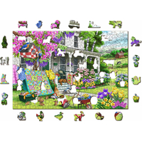 WOODEN CITY Drevené puzzle Vidiecka záhrada 2v1, 505 dielikov EKO