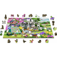 WOODEN CITY Drevené puzzle Vidiecka záhrada 2v1, 505 dielikov EKO