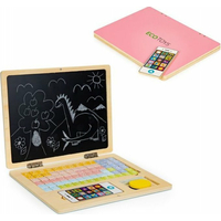 ECOTOYS Drevený notebook s magnetickým monitorom - ružový