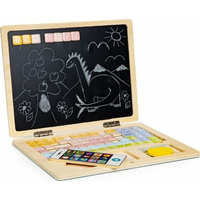 ECOTOYS Drevený notebook s magnetickým monitorom - ružový