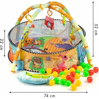 ECOTOYS Interaktívna vzdelávacia podložka a suchý bazén 3 v 1