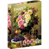 ENJOY Puzzle Jean-Baptiste Robie: Zátišie s ružami 1000 dielikov