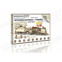 WOODEN CITY 3D puzzle Express s tendrem a koľajnicami 580 dielov