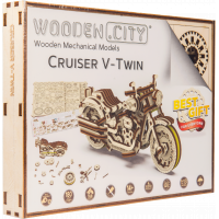 WOODEN CITY 3D puzzle Motocykel Cruiser V-Twin 168 dielov