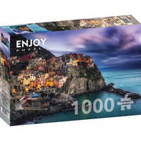 ENJOY Puzzle Manarola za súmraku, Cinque Terre, Taliansko 1000 dielikov