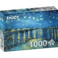 ENJOY Puzzle Vincent Van Gogh: Hviezdna noc nad Rhonou 1000 dielikov