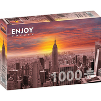 ENJOY Puzzle Západ slnka nad panorámou New Yorku 1000 dielikov