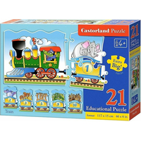 CASTORLAND Puzzle Učíme sa čísla 1-10, Vláčik 21 dielikov