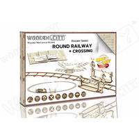 WOODEN CITY 3D puzzle Kruhové koľaje s prejazdom 159 dielov