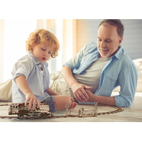 WOODEN CITY 3D puzzle Kruhové koľaje s prejazdom 159 dielov