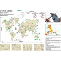 WOODEN CITY Drevená mapa sveta veľkosť L (83x55cm)