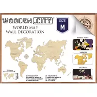 WOODEN CITY Drevená mapa sveta veľkosť M (57x38cm)