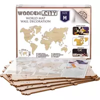 WOODEN CITY Drevená mapa sveta veľkosť M (57x38cm)