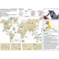 WOODEN CITY Drevená mapa sveta veľkosť M (57x38cm)
