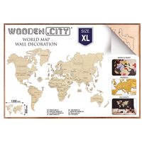 WOODEN CITY Drevená mapa sveta veľkosť XL (120x80cm)