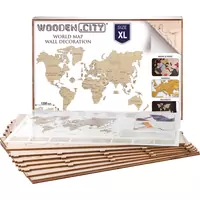WOODEN CITY Drevená mapa sveta veľkosť XL (120x80cm)