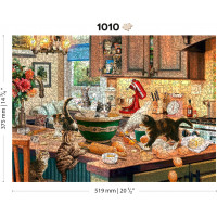 WOODEN CITY Drevené puzzle Neposedné mačiatka v kuchyni 2v1, 1010 dielikov EKO