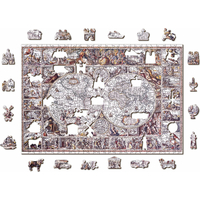 WOODEN CITY Drevené puzzle Mapa doby objavov 2v1, 505 dielikov EKO