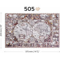WOODEN CITY Drevené puzzle Mapa doby objavov 2v1, 505 dielikov EKO