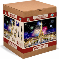 WOODEN CITY Drevené puzzle Nočný Paríž 2v1, 505 dielikov EKO