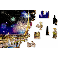 WOODEN CITY Drevené puzzle Nočný Paríž 2v1, 505 dielikov EKO