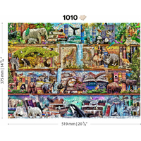 WOODEN CITY Drevené puzzle Úžasné kráľovstvo zvierat 2v1, 1010 dielikov EKO
