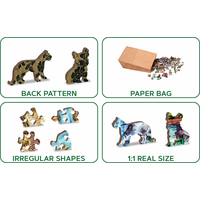 WOODEN CITY Drevené puzzle Úžasné kráľovstvo zvierat 2v1, 1010 dielikov EKO